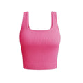 Women Solid Square Neck Ribbed Tank Top Camisole Women Summer Basic Elastic Sleeveless Crop Tops